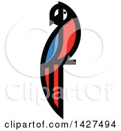 Flat Styled Scarlet Macaw Parrot