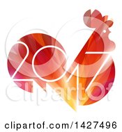 Poster, Art Print Of 2017 Year Of The Rooster Chinese Zodiac Design In Red And Orange
