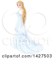 Poster, Art Print Of Beautiful Blond Elf Princess In A White Dress