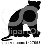 Black Silhouetted Lioness Sitting