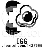 Black And White Food Allergen Icon Of An Egg Over Text