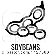 Black And White Food Allergen Icon Of Soybeans Over Text