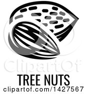 Poster, Art Print Of Black And White Food Allergen Icon Of Tree Nuts Over Text