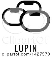 Black And White Food Allergen Icon Of Beans Over Lupin Text