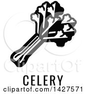 Clipart Of A Black And White Food Allergen Icon Of Celery Text Royalty Free Vector Illustration