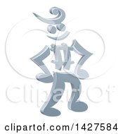 Clipart Of A 3d Music Note Man Mascot Standing With Hands On His Hips Royalty Free Vector Illustration by AtStockIllustration