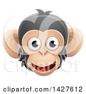 Poster, Art Print Of Happy Chimpanzee Monkey Face Avatar