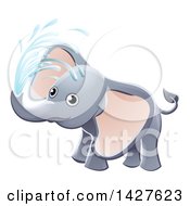Poster, Art Print Of Cute Playful Baby Elephant Spraying Water