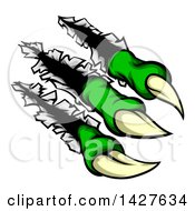 Clipart Of Sharp Green Claws Shredding Through Metal Royalty Free Vector Illustration by AtStockIllustration