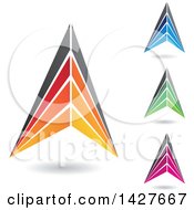 Poster, Art Print Of Triangular Letter A Logos Or Icon Designs With Shadows