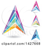 Poster, Art Print Of Triangular Letter A Logos Or Icon Designs With Shadows