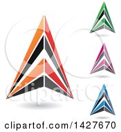 Poster, Art Print Of Triangular Letter A Logos Or Icon Designs With Shadows