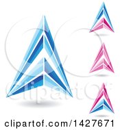 Poster, Art Print Of Triangular Letter A Logos Or Icon Designs With Shadows