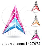 Poster, Art Print Of Triangular Letter A Logos Or Icon Designs With Shadows