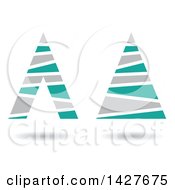 Clipart Of Striped Triangular Letter A Logos Or Icon Designs With Shadows Royalty Free Vector Illustration