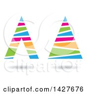 Poster, Art Print Of Striped Triangular Letter A Logos Or Icon Designs With Shadows