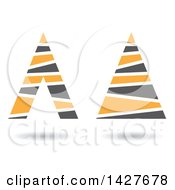 Poster, Art Print Of Striped Triangular Letter A Logos Or Icon Designs With Shadows