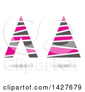 Poster, Art Print Of Striped Triangular Letter A Logos Or Icon Designs With Shadows