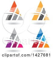 Poster, Art Print Of Triangular Or Pyramidical Letter A Logos Or Icon Designs With Shadows