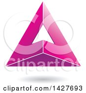 Poster, Art Print Of 3d Pyramidical Triangular Pink Letter A Logo Or Icon Design With A Shadow