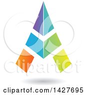 Triangular Colorful Letter A Logo Or Icon Design With A Shadow