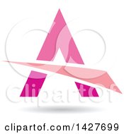 Poster, Art Print Of Triangular Pink Letter A Logo Or Icon Design With A Swoosh And Shadow