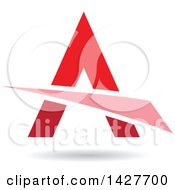 Poster, Art Print Of Triangular Red Letter A Logo Or Icon Design With A Swoosh And Shadow