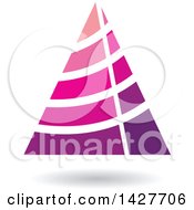 Poster, Art Print Of Striped Purple And Pink Triangular Letter A Logo Or Icon Design With A Shadow