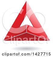 Poster, Art Print Of 3d Pyramidical Triangular Red Letter A Logo Or Icon Design With A Shadow