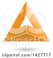 Poster, Art Print Of 3d Pyramidical Triangular Orange Letter A Logo Or Icon Design With A Shadow