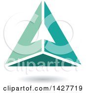 Poster, Art Print Of Pyramidical Triangular Turquoise Letter A Logo Or Icon Design With A Shadow