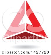 Poster, Art Print Of Pyramidical Triangular Red Letter A Logo Or Icon Design With A Shadow