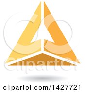 Poster, Art Print Of Pyramidical Triangular Orange Letter A Logo Or Icon Design With A Shadow