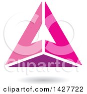 Poster, Art Print Of Pyramidical Triangular Pink Letter A Logo Or Icon Design With A Shadow