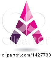 Poster, Art Print Of Triangular Pink Letter A Logo Or Icon Design With A Shadow