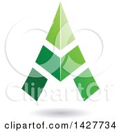 Poster, Art Print Of Triangular Green Letter A Logo Or Icon Design With A Shadow