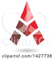 Poster, Art Print Of Triangular Red Letter A Logo Or Icon Design With A Shadow