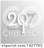 Clipart Of A Grayscale Happy New Year 2017 Design Royalty Free Vector Illustration