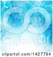 Poster, Art Print Of Blue Watercolor And Snowflake Background