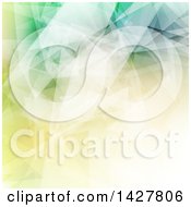 Clipart Of A Geometric Abstract Low Poly Background In Green And Yellow Royalty Free Vector Illustration