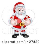 Poster, Art Print Of Christmas Santa Claus Giving Two Thumbs Up