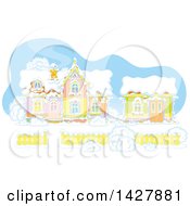 Clipart Of The House And Work Shop Of Santa Claus In A Winter Wonderland Royalty Free Vector Illustration
