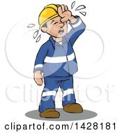 Poster, Art Print Of Hot Sweaty Worker Wiping His Forhead
