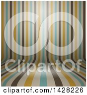 Clipart Of A Vintage Curved Stripes Background Royalty Free Vector Illustration