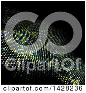 Poster, Art Print Of Techno Background With Halftone Dots On Black