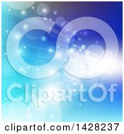 Clipart Of A Blue Abstract Background With Flares And Streaks Of Light Royalty Free Vector Illustration