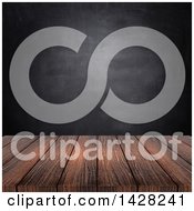 Poster, Art Print Of 3d Wood Surface Against A Black Board