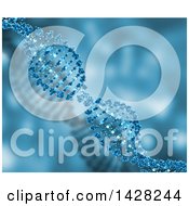 Clipart Of A 3d Blue Dna Double Helix Royalty Free Illustration
