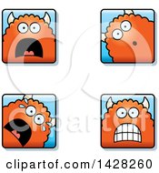 Clipart Of Scared Monster Faces Royalty Free Vector Illustration