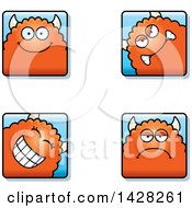 Clipart Of Monster Faces Royalty Free Vector Illustration